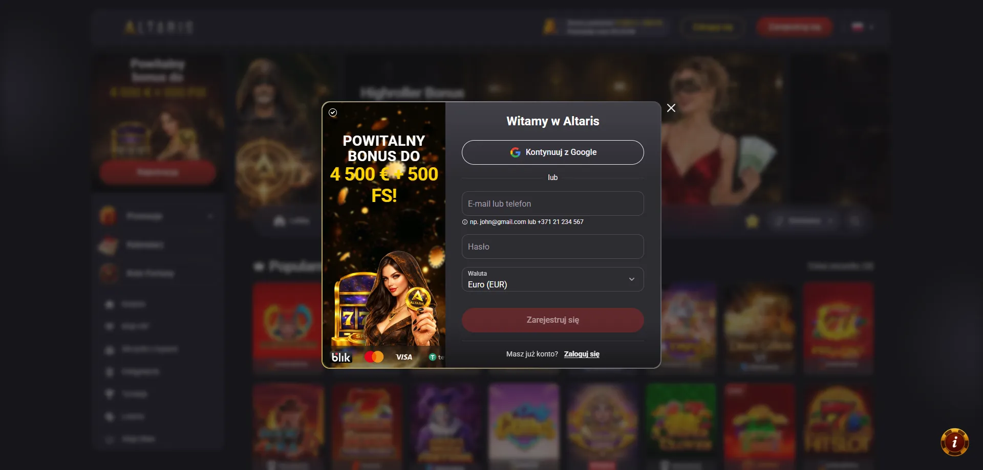 Rejestracja w Altaris Casino krok po kroku &ndash; prosty proces
