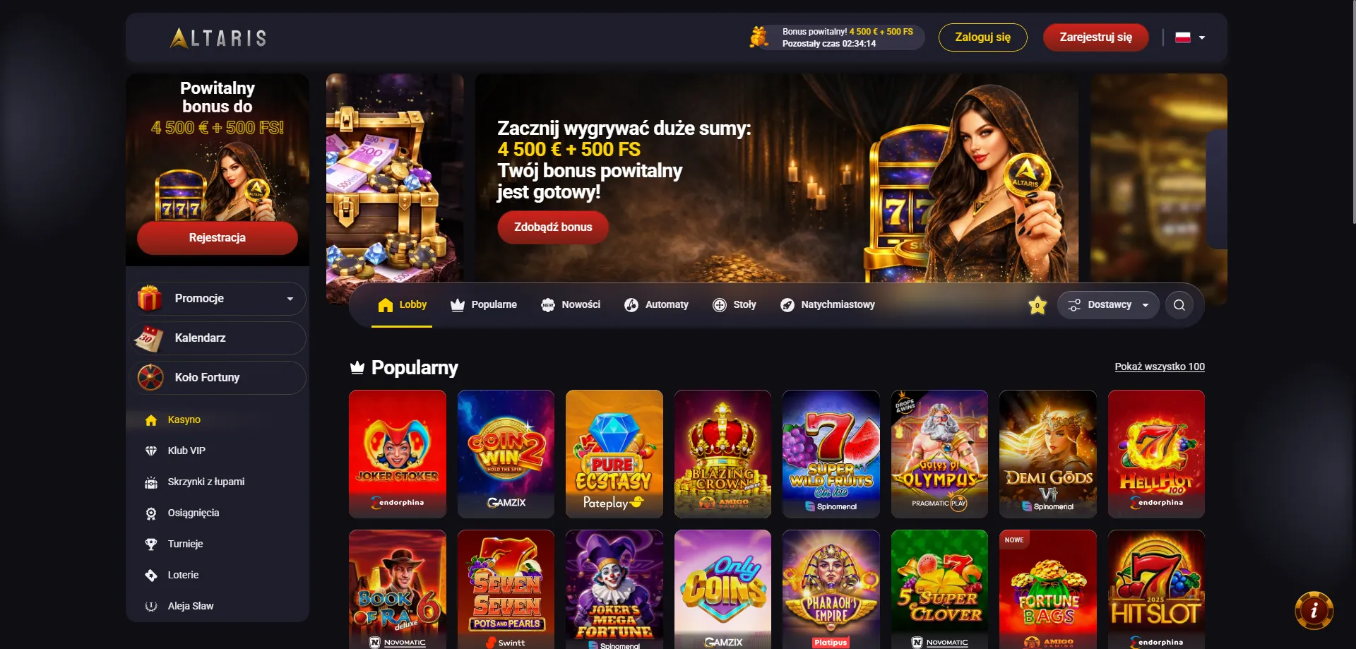Altaris Casino oficjalne kasyno online &ndash; przegląd platformy