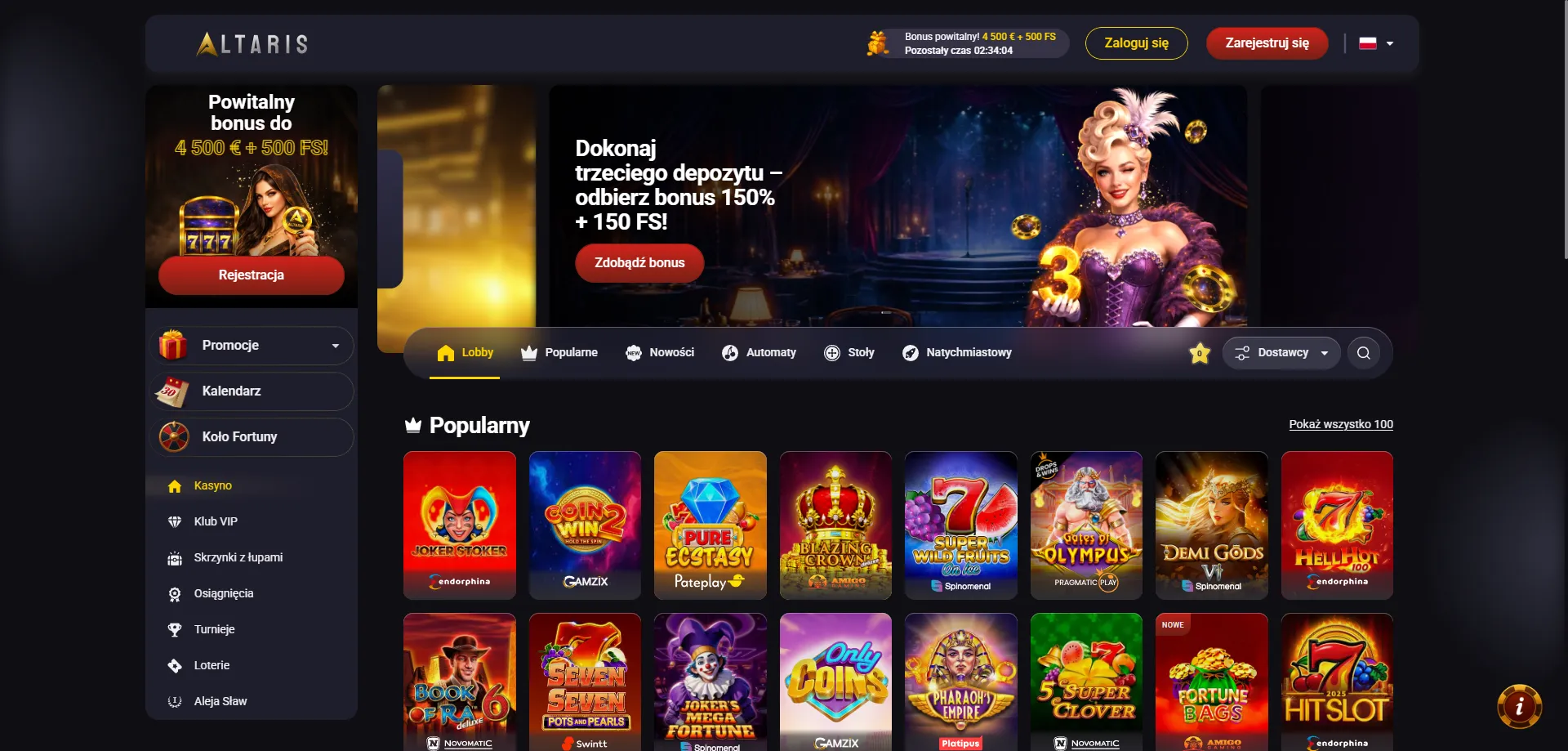 Altaris Casino opinie 2026 – przegląd platformy kasyna online